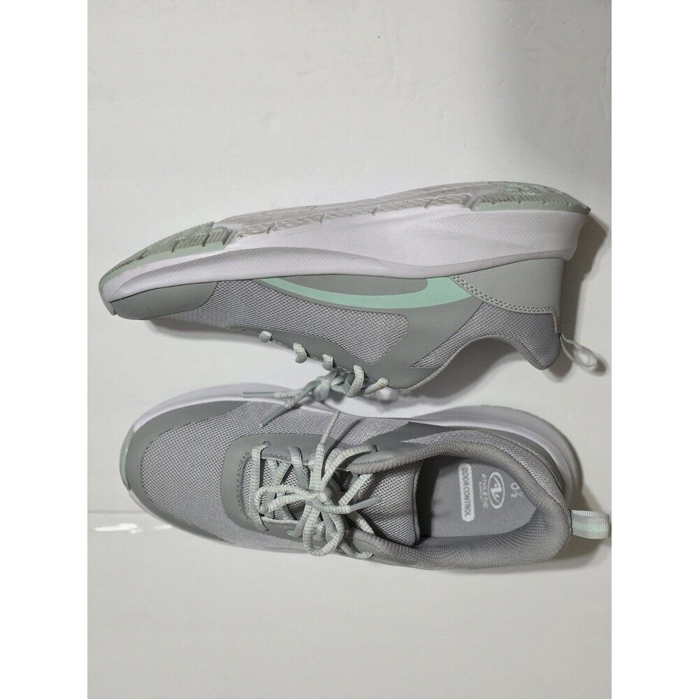 Athletic Works Women's Gray/Mint Low Top Odor Control Sneakers Mesh  Synthetic